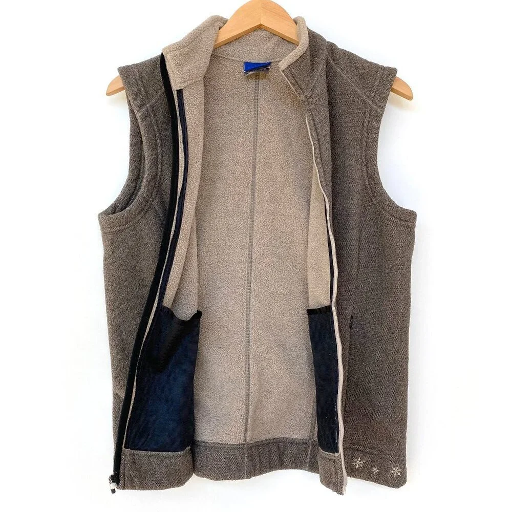 Irideon Brown Fleece Riding Vest Large USA Made